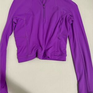 Lululemon Athletica Purple Crop Fitted Long Sleeve Tee